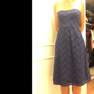 Asos strapless side zip lace dress